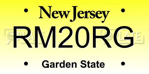 RM20RG New Jersey License Plate