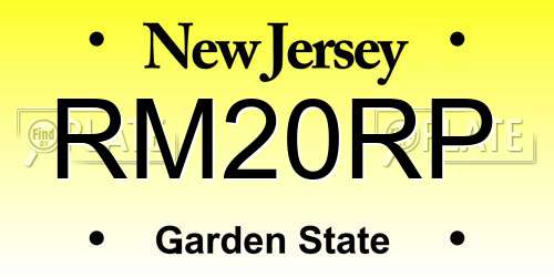 RM20RP New Jersey License Plate