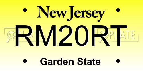 RM20RT New Jersey License Plate