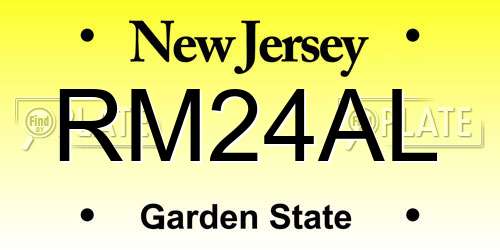 RM24AL New Jersey License Plate