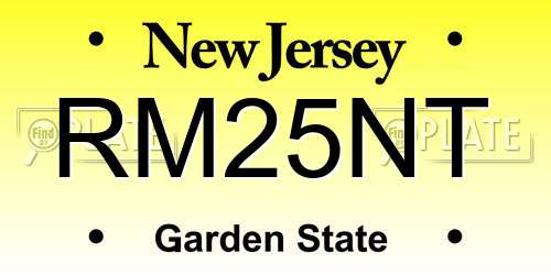 RM25NT New Jersey License Plate