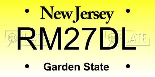RM27DL New Jersey License Plate