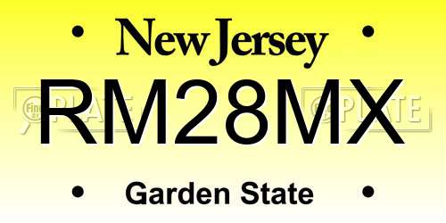RM28MX New Jersey License Plate