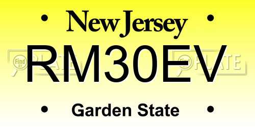 RM30EV New Jersey License Plate