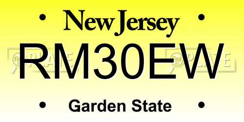 RM30EW New Jersey License Plate