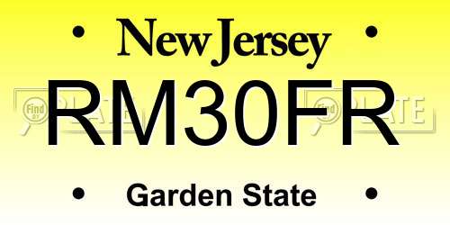RM30FR New Jersey License Plate