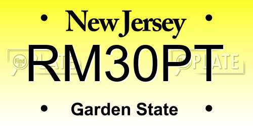 RM30PT New Jersey License Plate