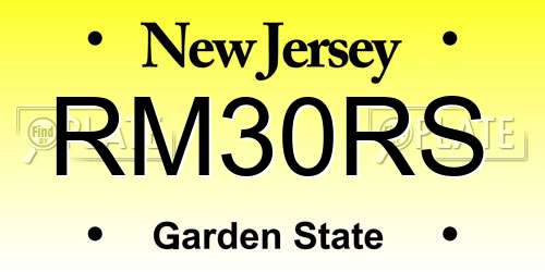 RM30RS New Jersey License Plate