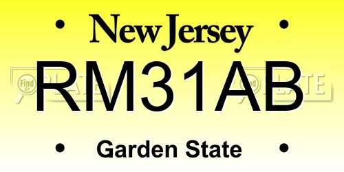 RM31AB New Jersey License Plate