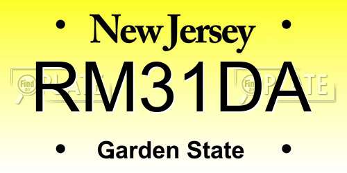 RM31DA New Jersey License Plate