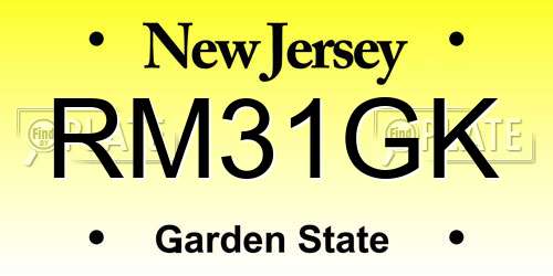 RM31GK New Jersey License Plate