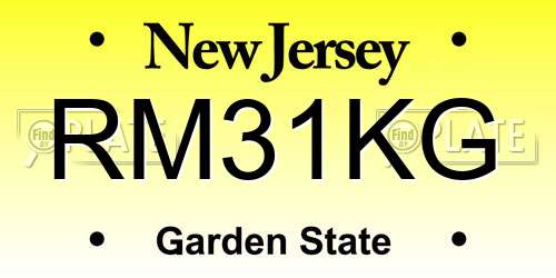 RM31KG New Jersey License Plate