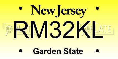 RM32KL New Jersey License Plate