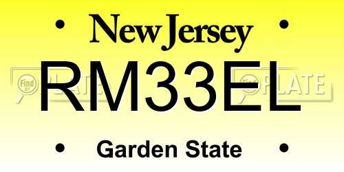 RM33EL New Jersey License Plate