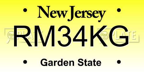 RM34KG New Jersey License Plate
