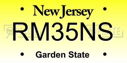 RM35NS New Jersey License Plate