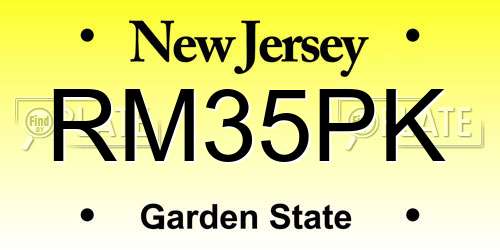 RM35PK New Jersey License Plate
