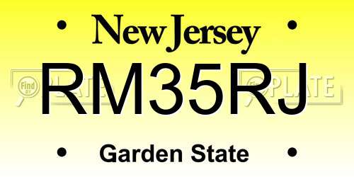 RM35RJ New Jersey License Plate