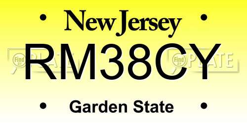 RM38CY New Jersey License Plate