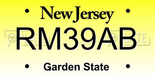 RM39AB New Jersey License Plate