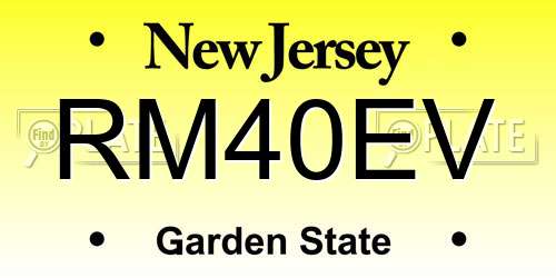 RM40EV New Jersey License Plate