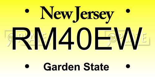 RM40EW New Jersey License Plate