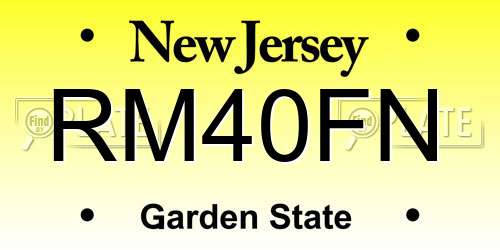 RM40FN New Jersey License Plate