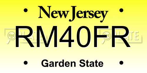 RM40FR New Jersey License Plate