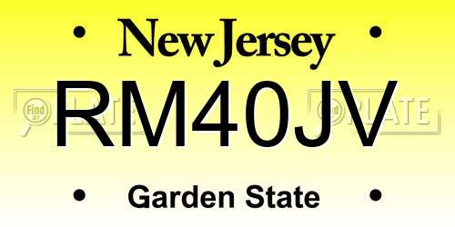 RM40JV New Jersey License Plate