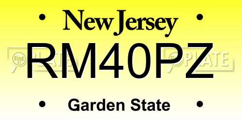 RM40PZ New Jersey License Plate