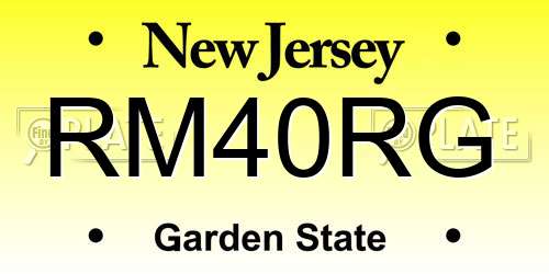 RM40RG New Jersey License Plate