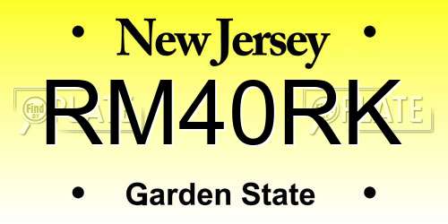 RM40RK New Jersey License Plate