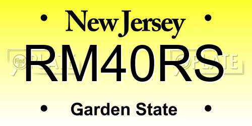 RM40RS New Jersey License Plate