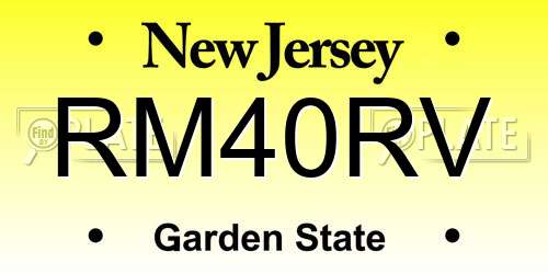 RM40RV New Jersey License Plate