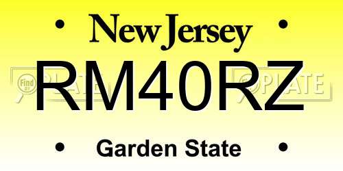 RM40RZ New Jersey License Plate