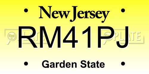 RM41PJ New Jersey License Plate