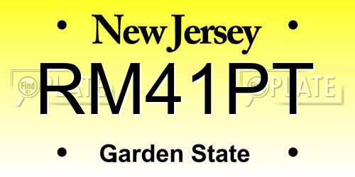 RM41PT New Jersey License Plate