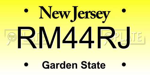 RM44RJ New Jersey License Plate