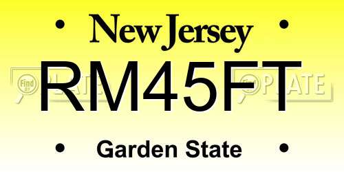 RM45FT New Jersey License Plate