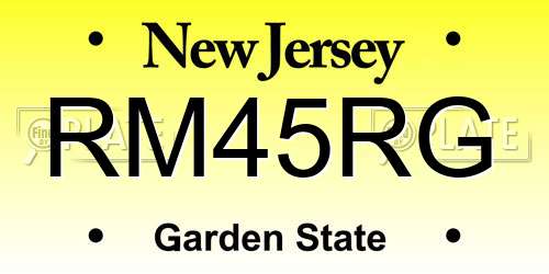 RM45RG New Jersey License Plate