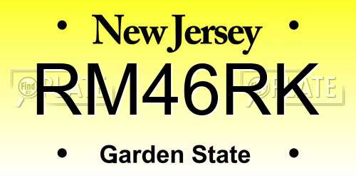 RM46RK New Jersey License Plate