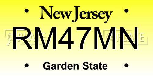 RM47MN New Jersey License Plate