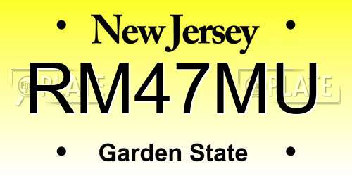 RM47MU New Jersey License Plate