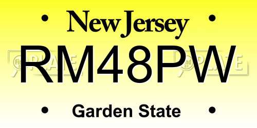 RM48PW New Jersey License Plate