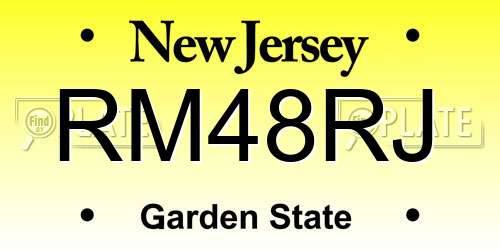 RM48RJ New Jersey License Plate
