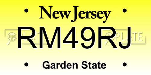 RM49RJ New Jersey License Plate