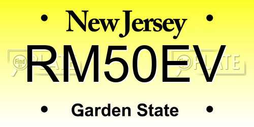 RM50EV New Jersey License Plate
