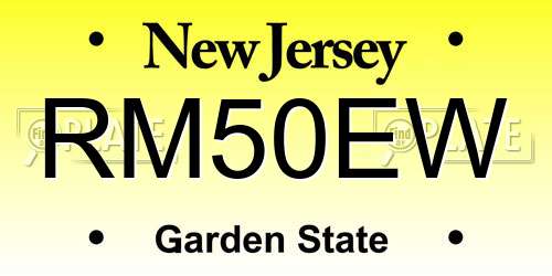 RM50EW New Jersey License Plate