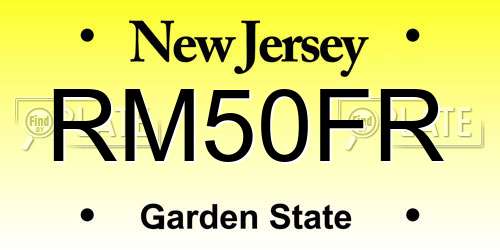 RM50FR New Jersey License Plate