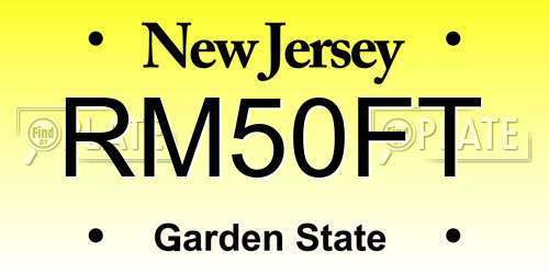 RM50FT New Jersey License Plate